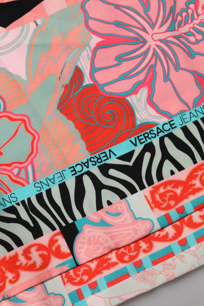 Multicolor Print Short Sleeves Women Blouse Top Versace Jeans