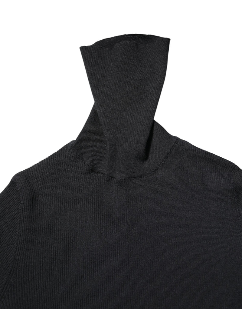 Black Cashmere Turtleneck Knitted Blouse Top Dolce & Gabbana