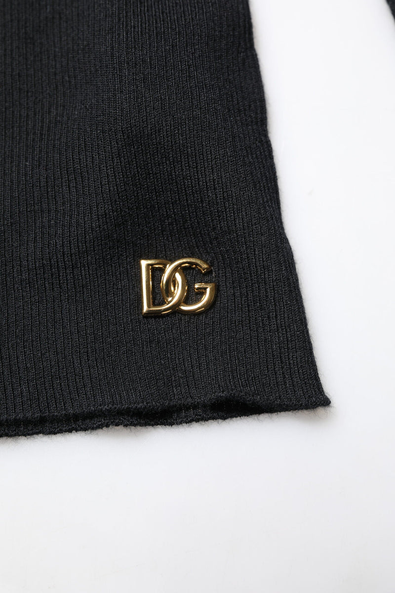 Black Cashmere Turtleneck Knitted Blouse Top Dolce & Gabbana