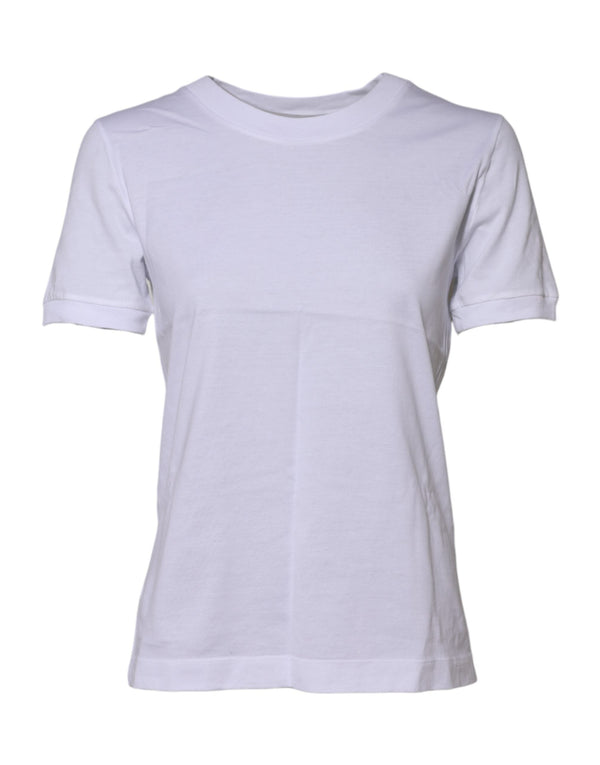 White Cotton Round Neck Short Sleeves T-shirt Dolce & Gabbana