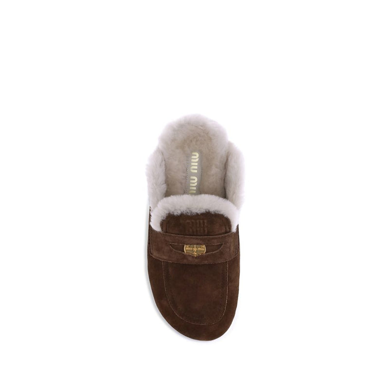 Shearling Mules Miu Miu