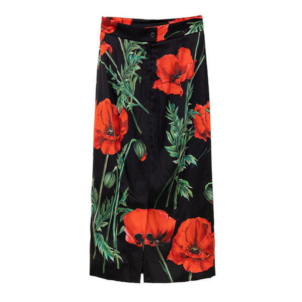 Bicolor Silk Skirt Dolce & Gabbana