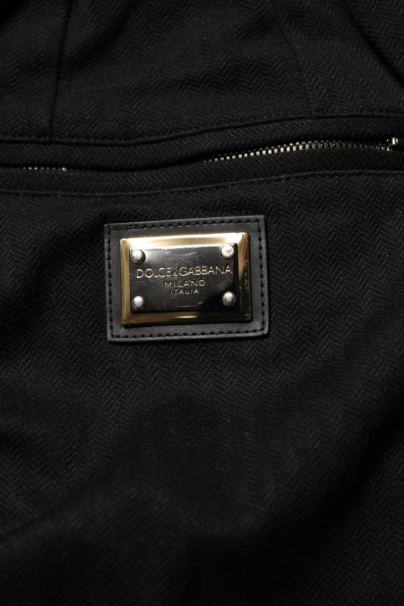 Black Viscose Skinny Logo Men Jogger Pants Dolce & Gabbana