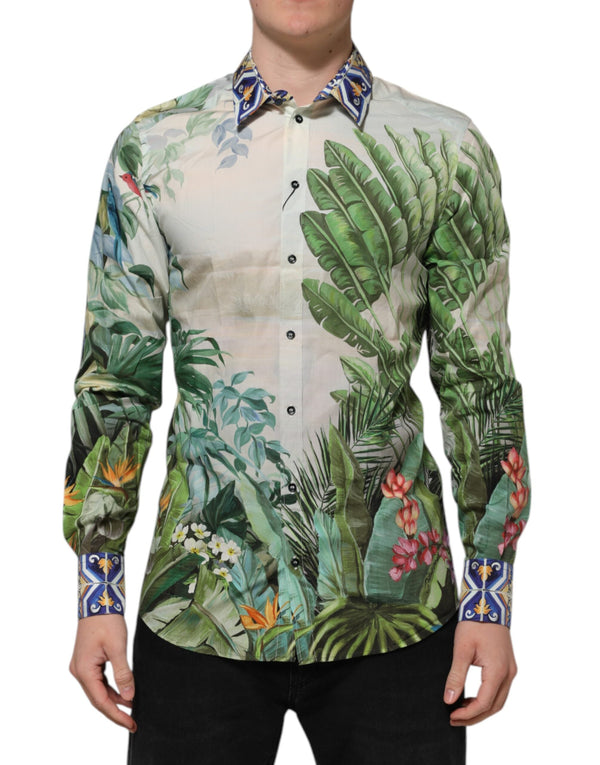 Multicolor Jungle Print GOLD Formal Shirt Dolce & Gabbana