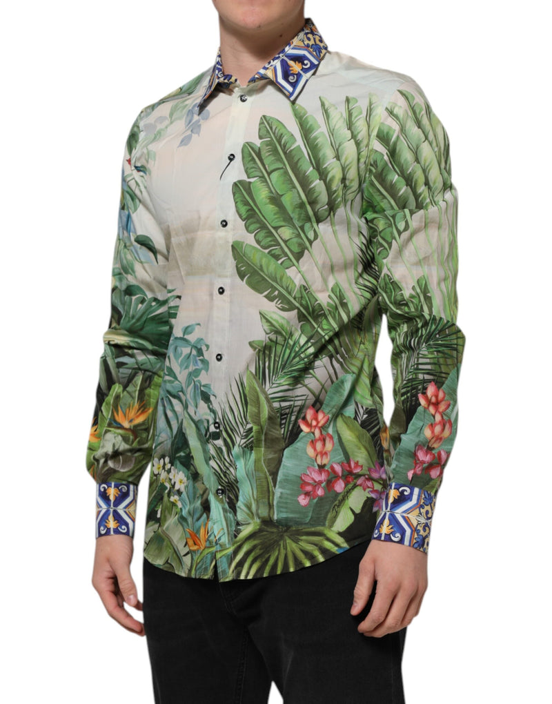 Multicolor Jungle Print GOLD Formal Shirt Dolce & Gabbana