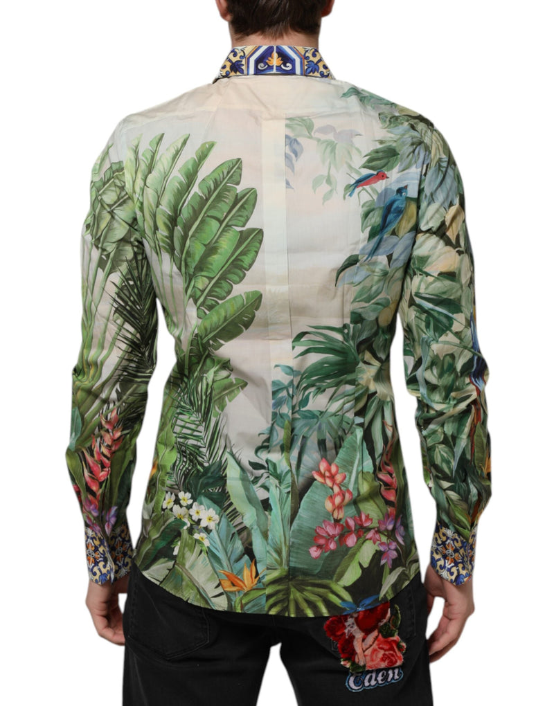 Multicolor Jungle Print GOLD Formal Shirt Dolce & Gabbana