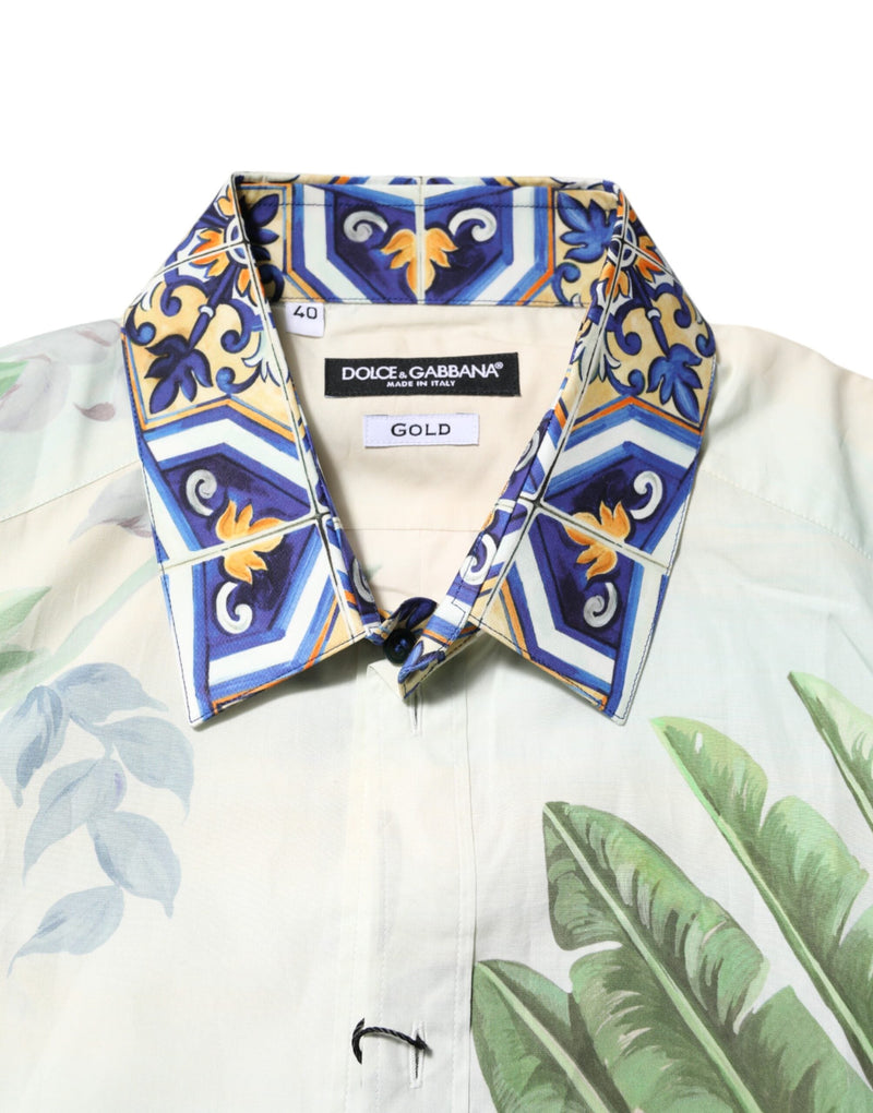Multicolor Jungle Print GOLD Formal Shirt Dolce & Gabbana