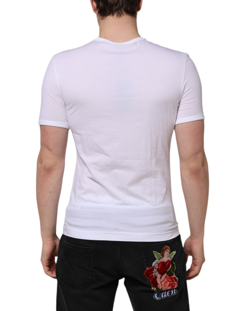 White Short Sleeves V-neck Underwear T-shirt Dolce & Gabbana