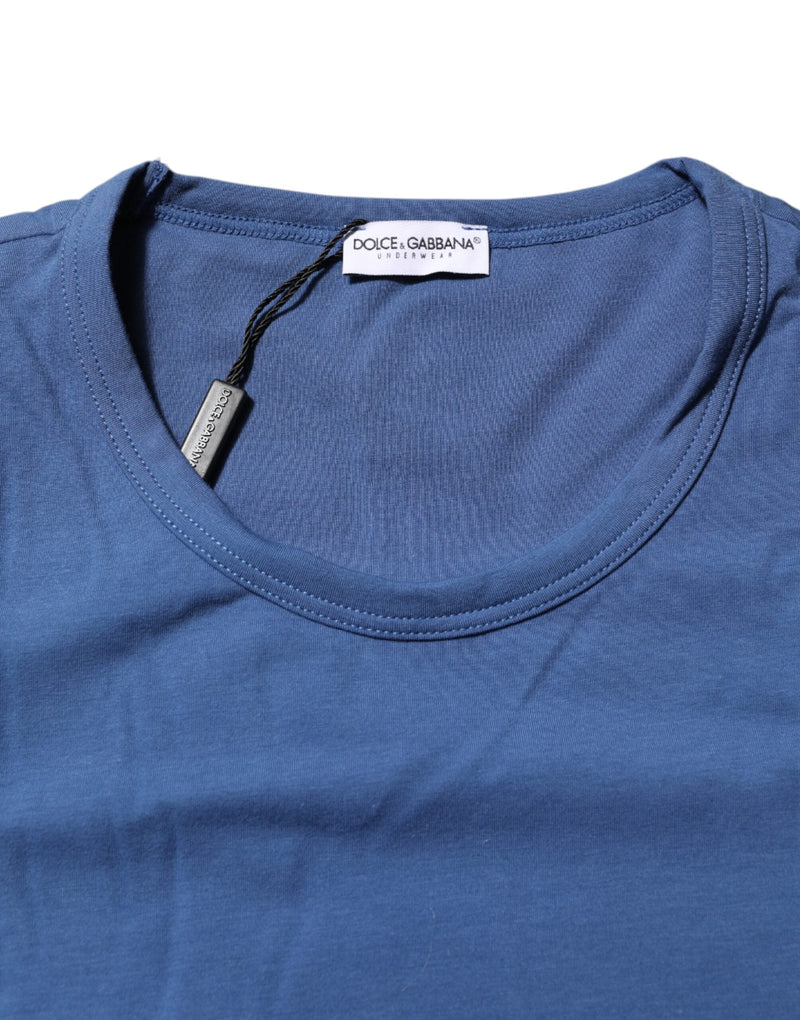 Blue Cotton Men Round Neck Underwear T-shirt Dolce & Gabbana