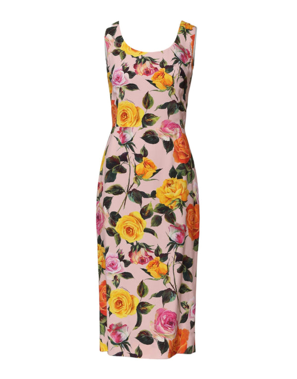 Multicolor Floral Knee Length Sheath Dress Dolce & Gabbana