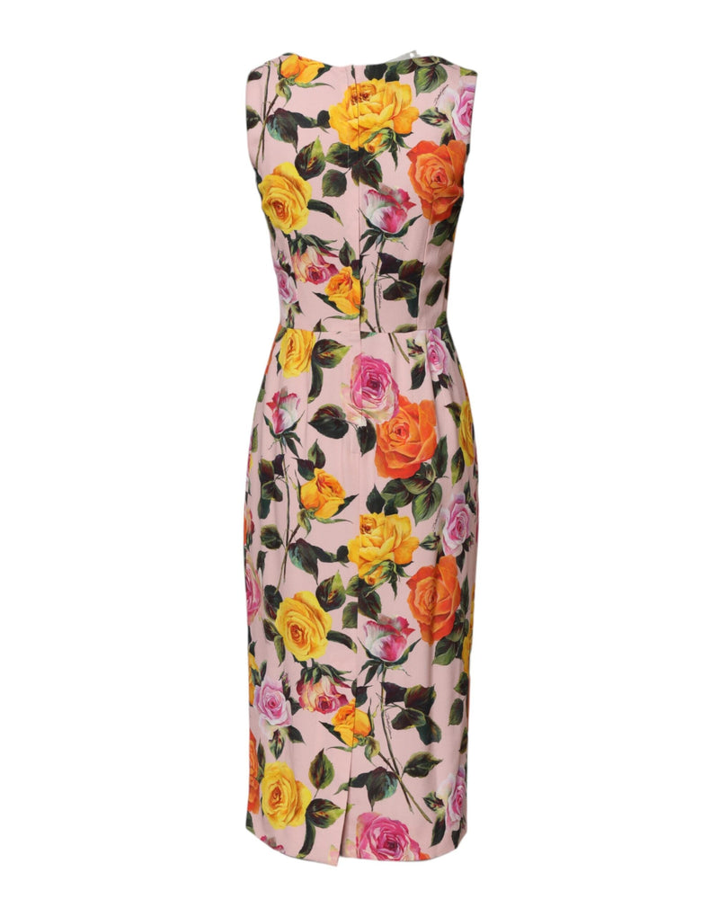 Multicolor Floral Knee Length Sheath Dress Dolce & Gabbana