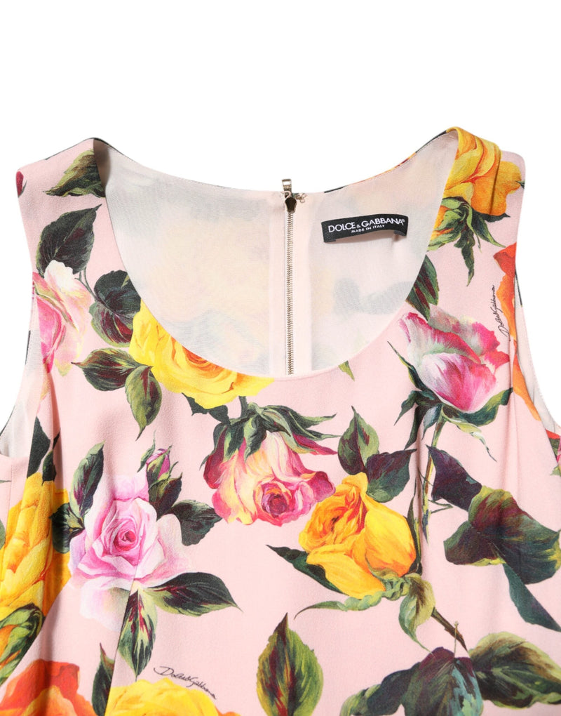 Multicolor Floral Knee Length Sheath Dress Dolce & Gabbana
