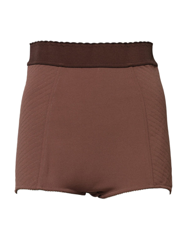 Brown Viscose High Waisted Hot Pants Shorts Dolce & Gabbana