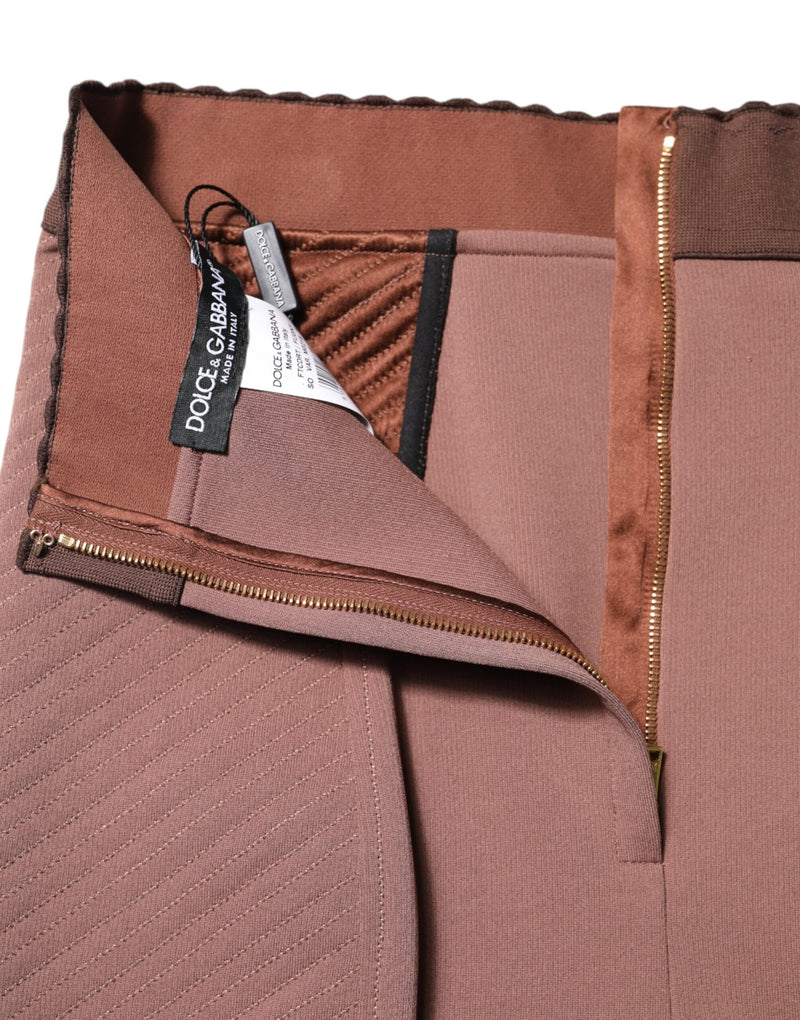 Brown Viscose High Waisted Hot Pants Shorts Dolce & Gabbana