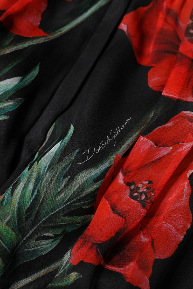 Black Floral High Waist Women Hot Pants Shorts Dolce & Gabbana