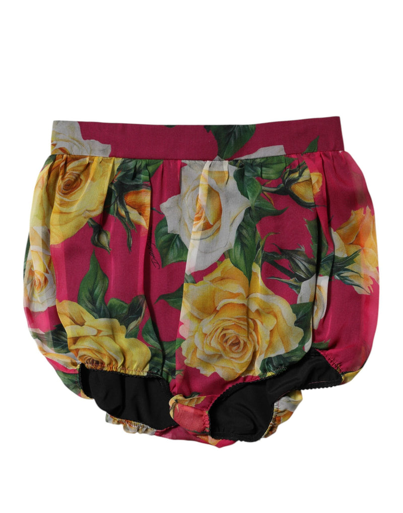 Red Floral High Waist Women Hot Pants Shorts Dolce & Gabbana