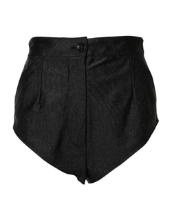 Black Viscose High Waisted Hot Pants Shorts Dolce & Gabbana