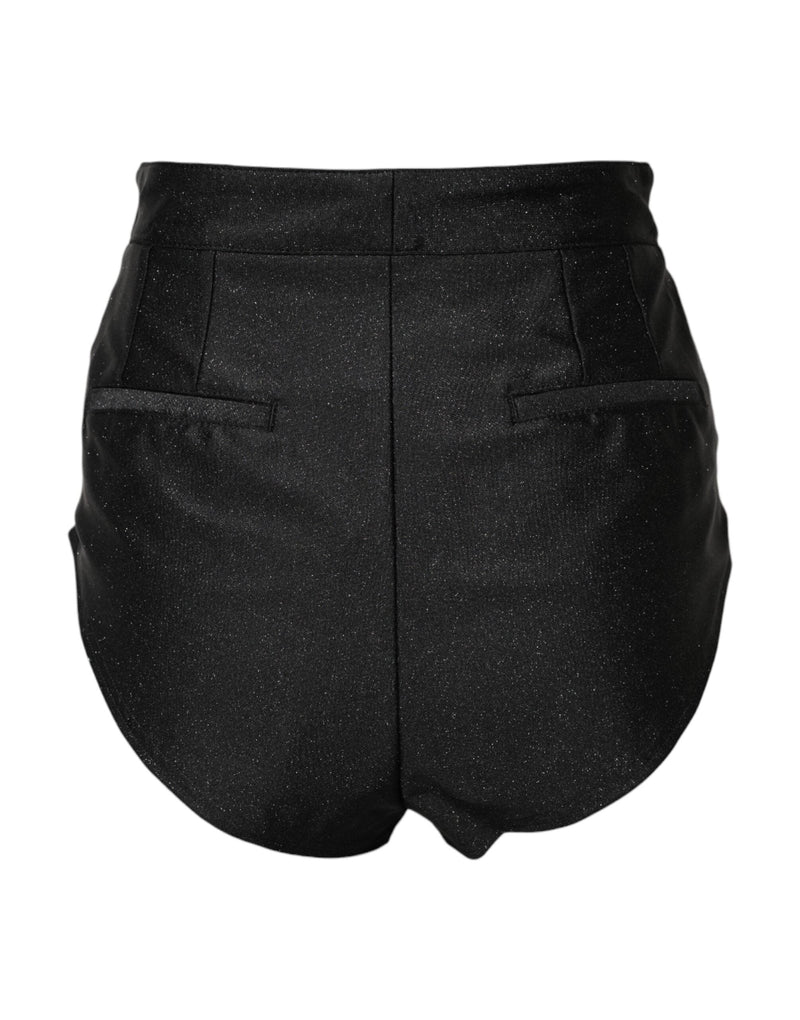 Black Viscose High Waisted Hot Pants Shorts Dolce & Gabbana