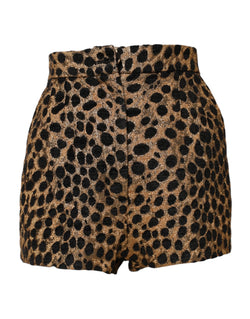 Brown Leopard High Waisted Hot Pants Shorts Dolce & Gabbana