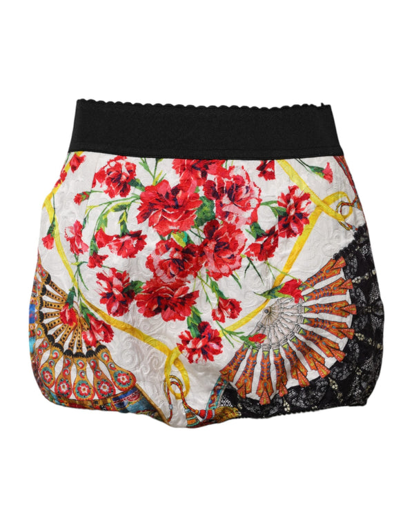 Multicolor Floral High Waist Hot Pants Shorts Dolce & Gabbana