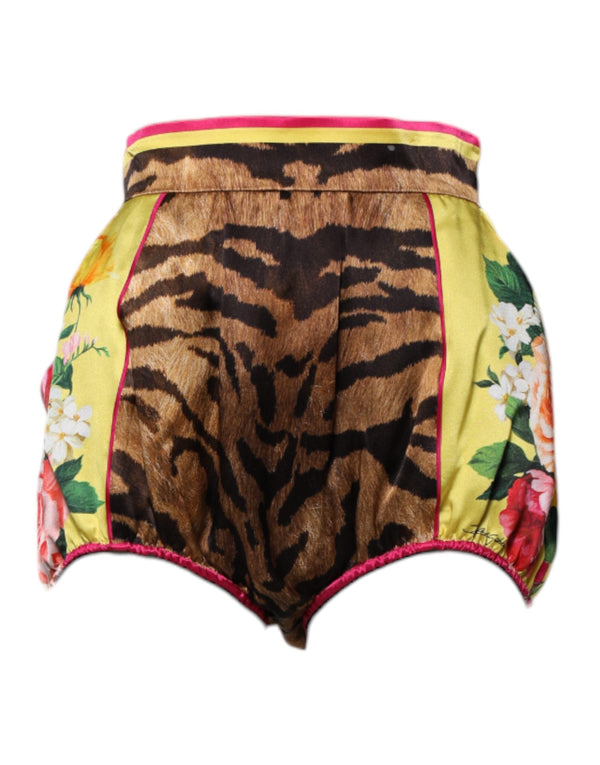 Multicolor Floral High Waist Hot Pants Shorts Dolce & Gabbana