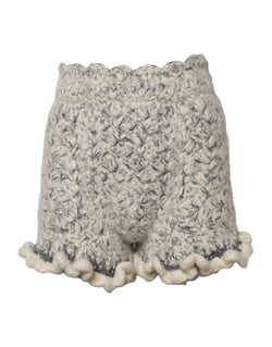 Metallic Bouclé Knit Cashmere Ruffled Shorts Dolce & Gabbana