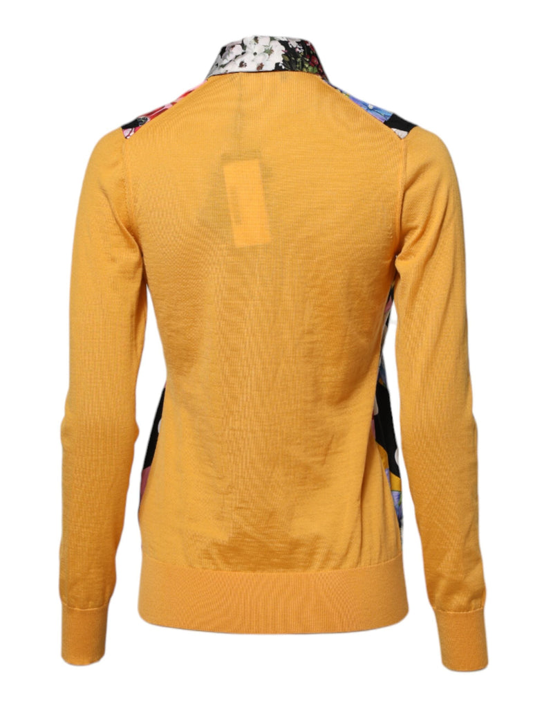 Multicolor Floral Long Sleeves Polo Top Dolce & Gabbana