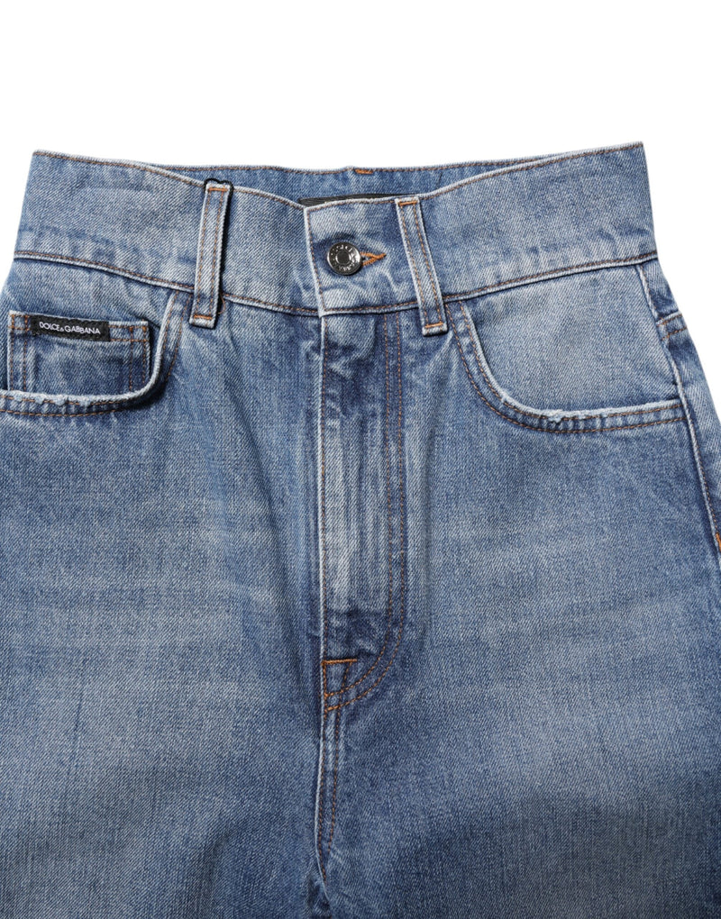 Blue Washed Skinny High Waist Denim Jeans Dolce & Gabbana