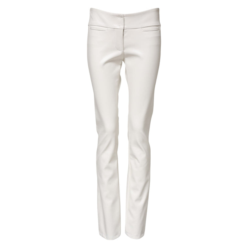 White Polyurethane High Waist Tapered Pants Dolce & Gabbana