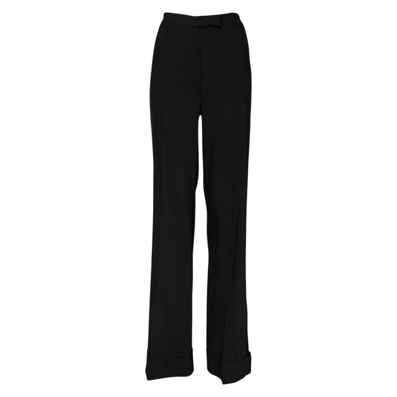 Black Wool High Waist Flared Pants Dolce & Gabbana