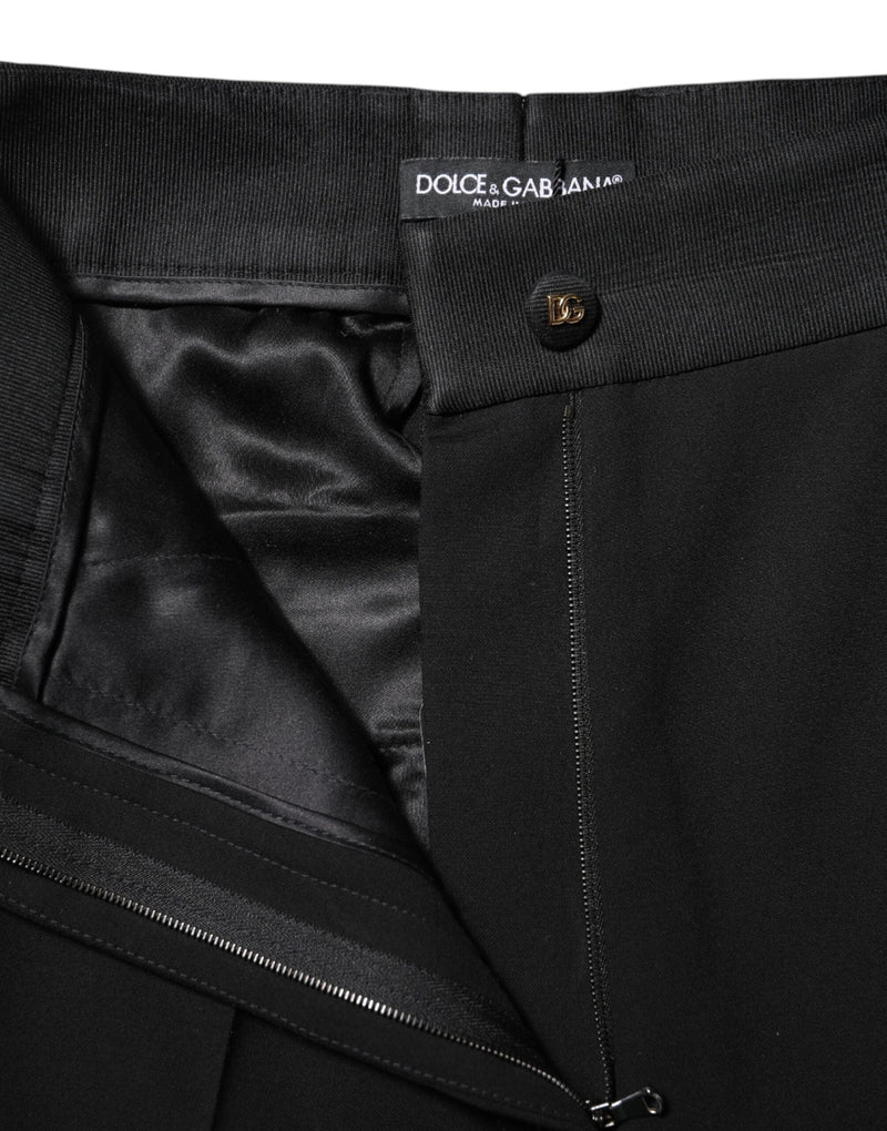 Black Wool High Waist Skinny Pants Dolce & Gabbana