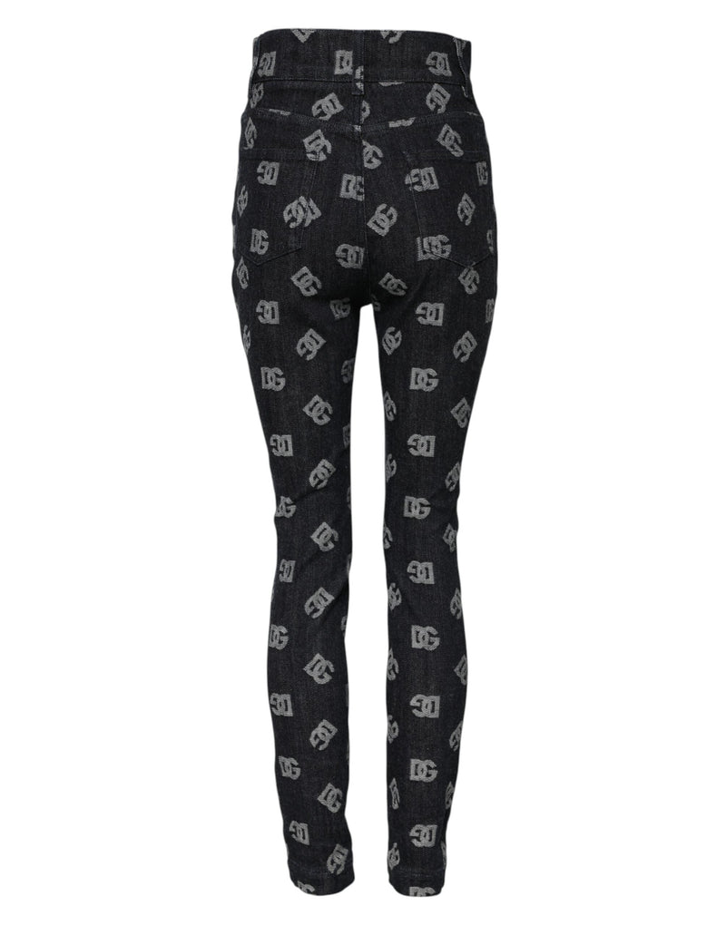 Black DG Logo High Waist Skinny Denim Jeans Dolce & Gabbana