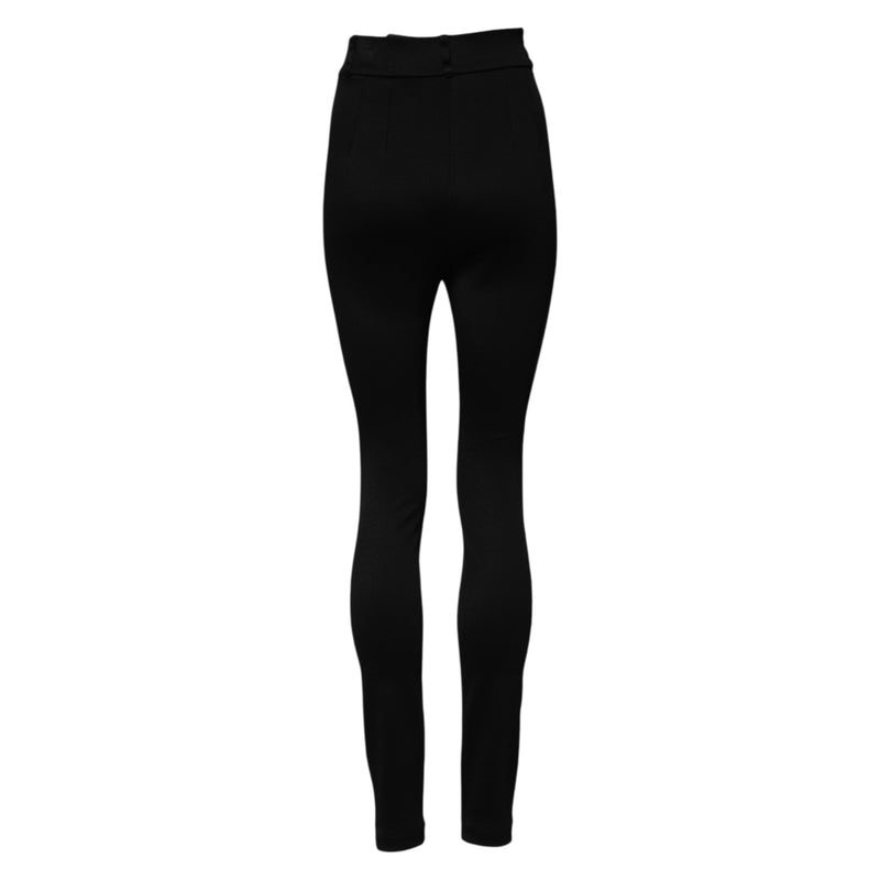 Black Nylon High Waist Skinny Leggings Pants Dolce & Gabbana
