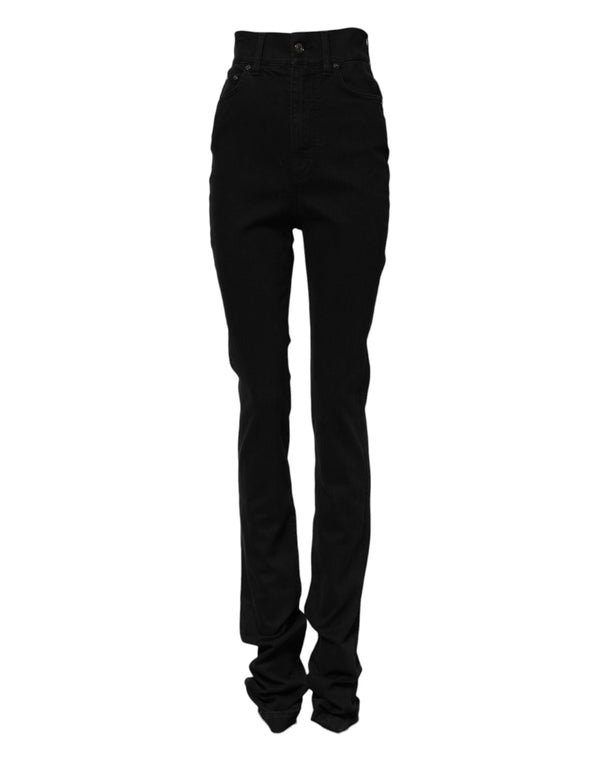Black Cotton High Waist Skinny Denim Jeans Dolce & Gabbana