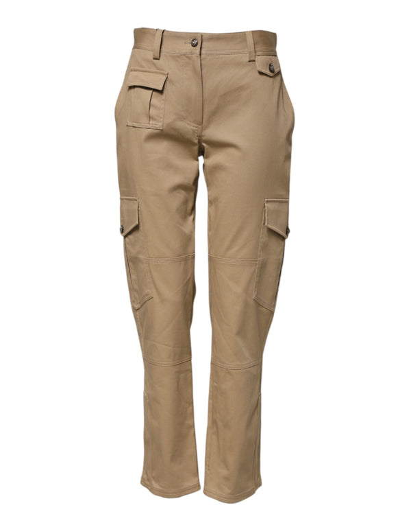 Beige Mid Waist Cargo Tapered Pants Dolce & Gabbana