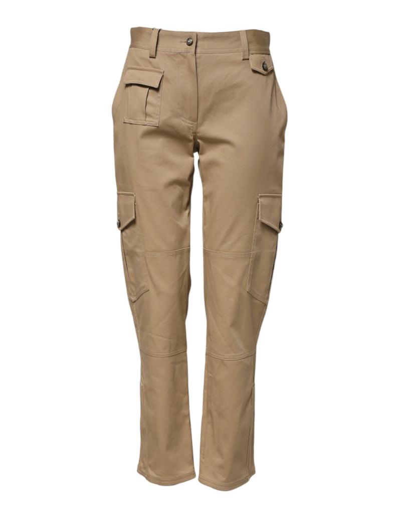 Beige Mid Waist Cargo Tapered Pants Dolce & Gabbana