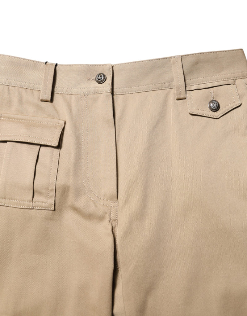 Beige Mid Waist Cargo Tapered Pants Dolce & Gabbana