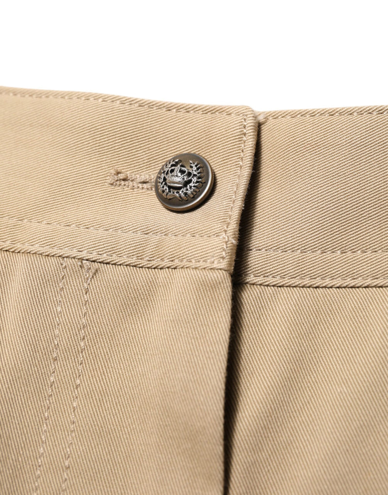 Beige Mid Waist Cargo Tapered Pants Dolce & Gabbana