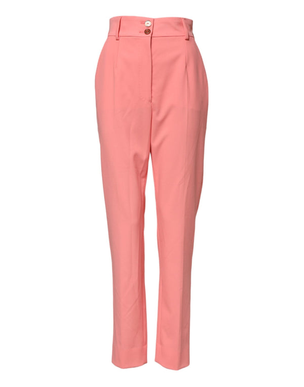 Pink High Waist Tapered Dress Pants Dolce & Gabbana