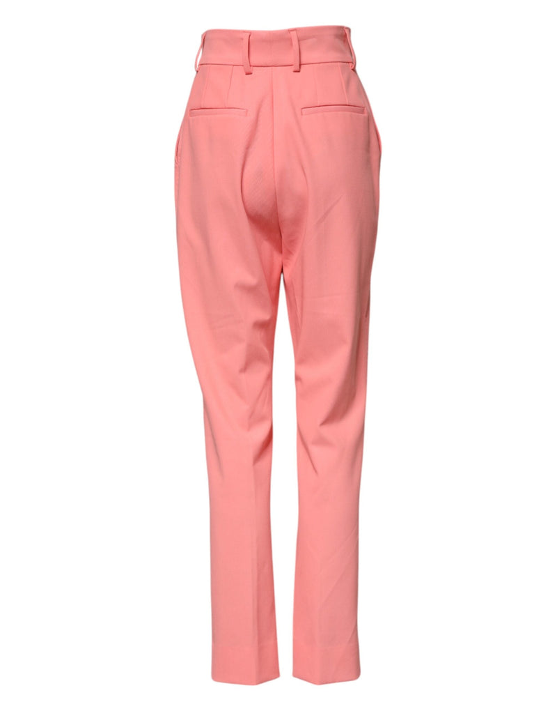 Pink High Waist Tapered Dress Pants Dolce & Gabbana