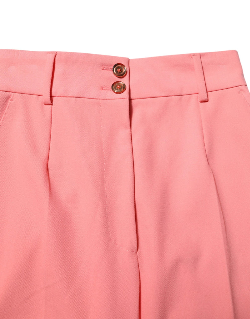 Pink High Waist Tapered Dress Pants Dolce & Gabbana