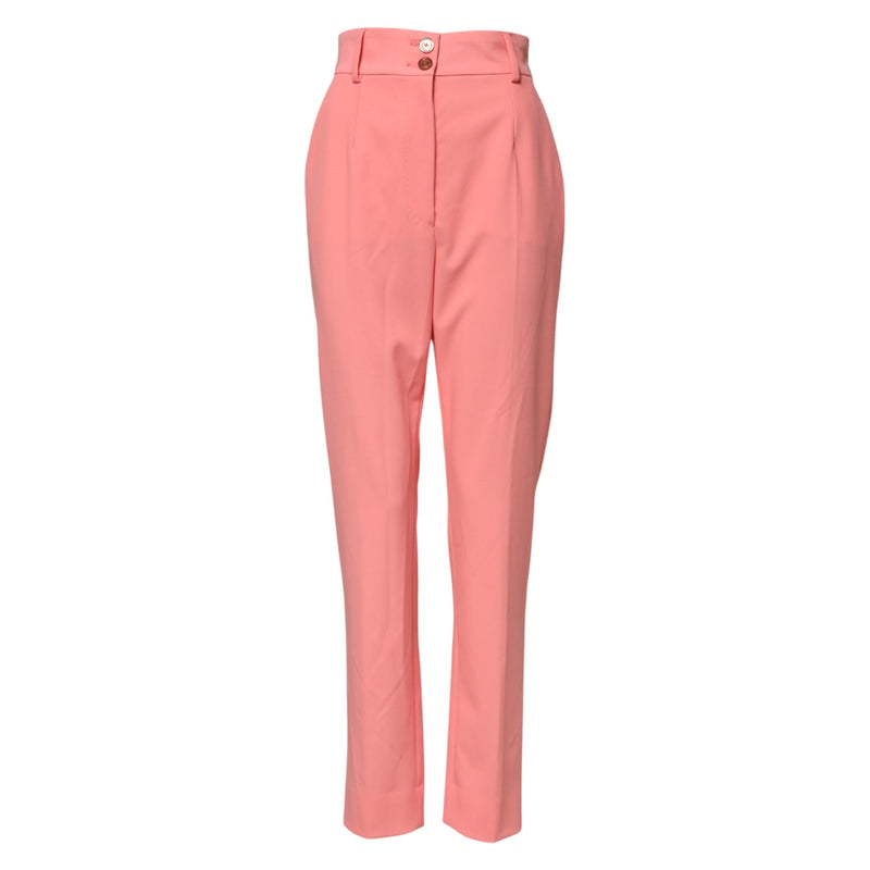 Pink High Waist Tapered Dress Pants Dolce & Gabbana