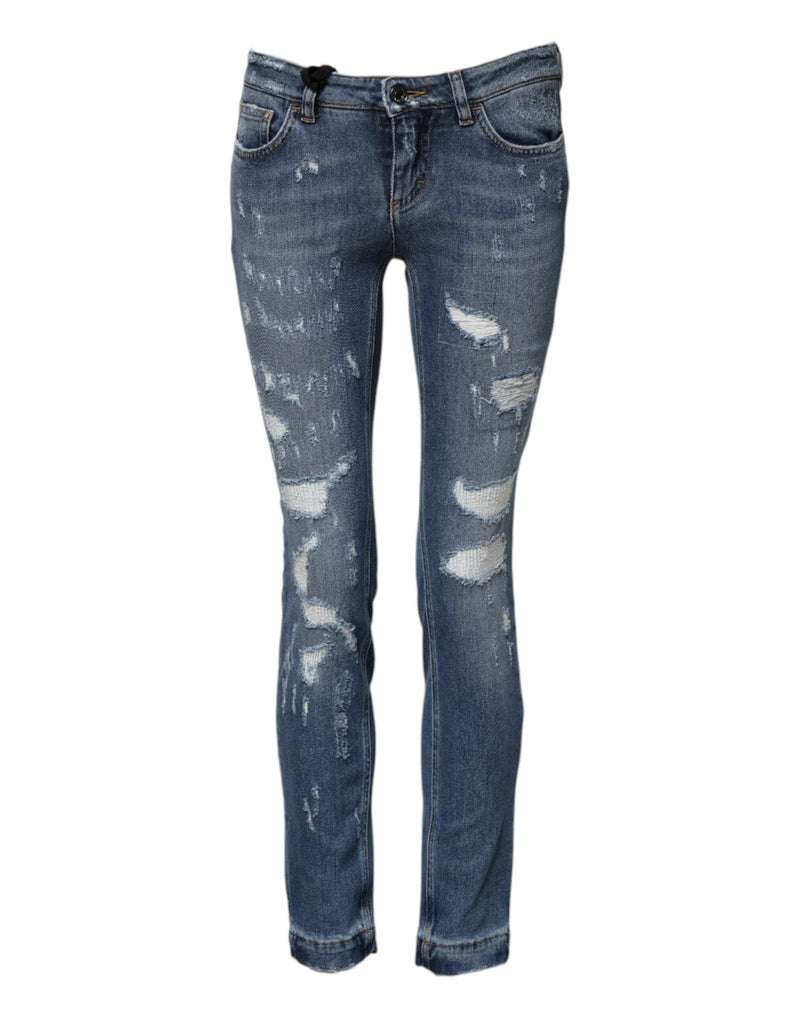Blue PRETTY Tattered Skinny Denim Jeans Dolce & Gabbana