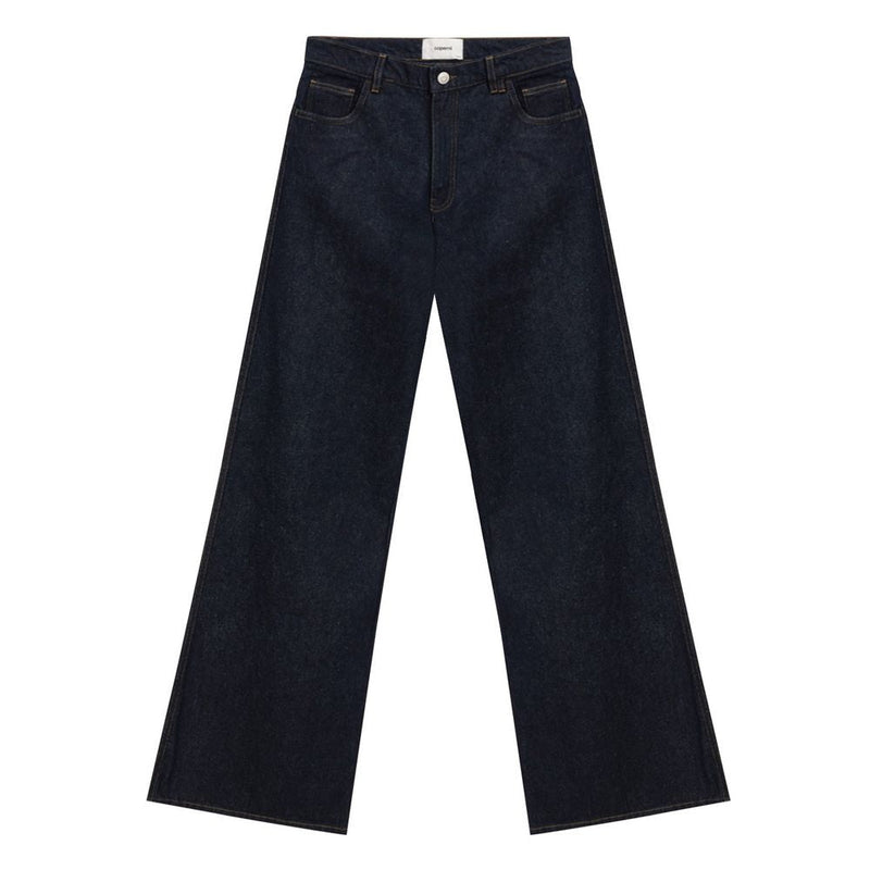 Blue Cotton High-Waisted Jean Coperni