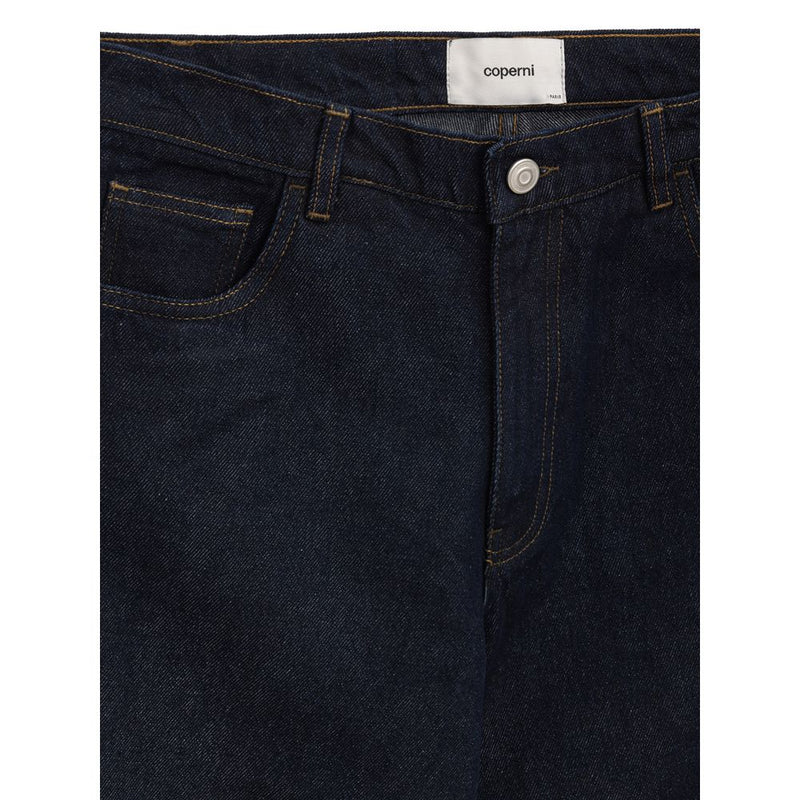 Blue Cotton High-Waisted Jean Coperni