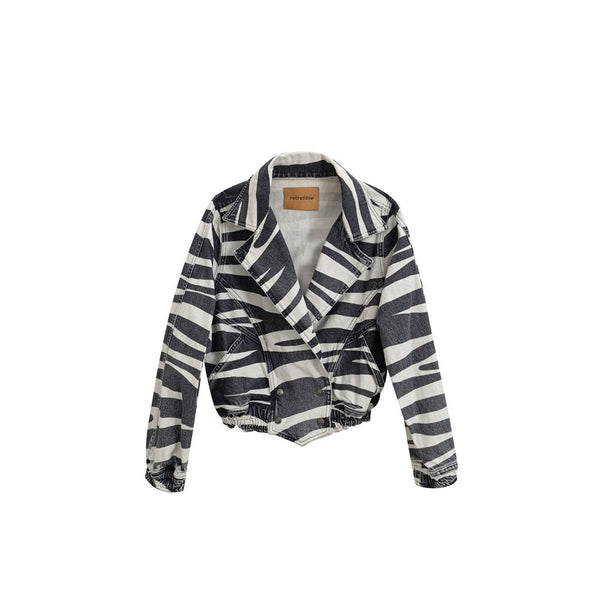 Black And White Cotton Blazer Retrofête