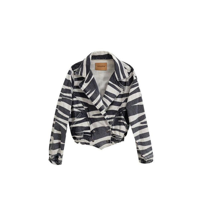Black And White Cotton Blazer Retrofête