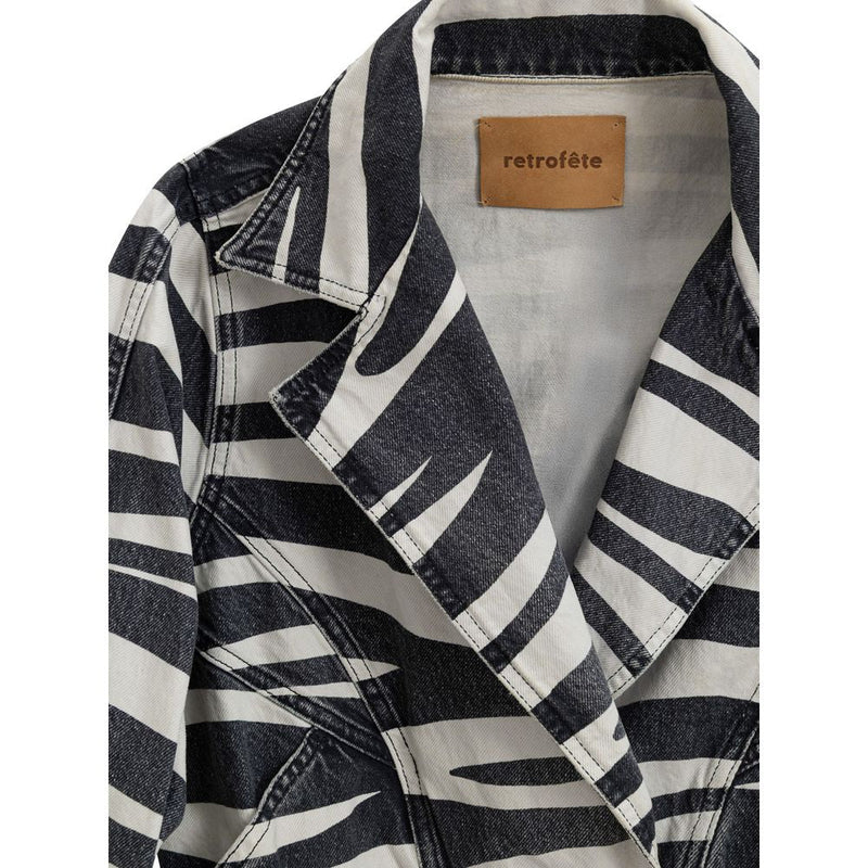 Black And White Cotton Blazer Retrofête