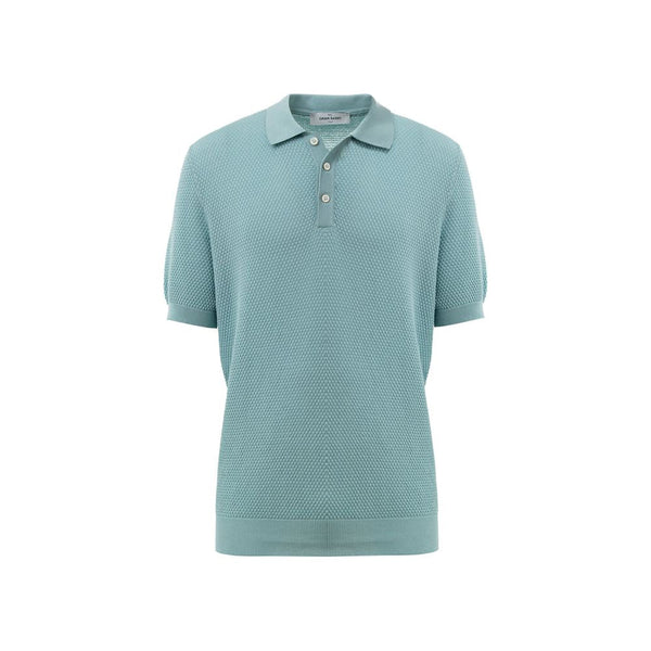 Blue Cotton Polo Shirt Gran Sasso