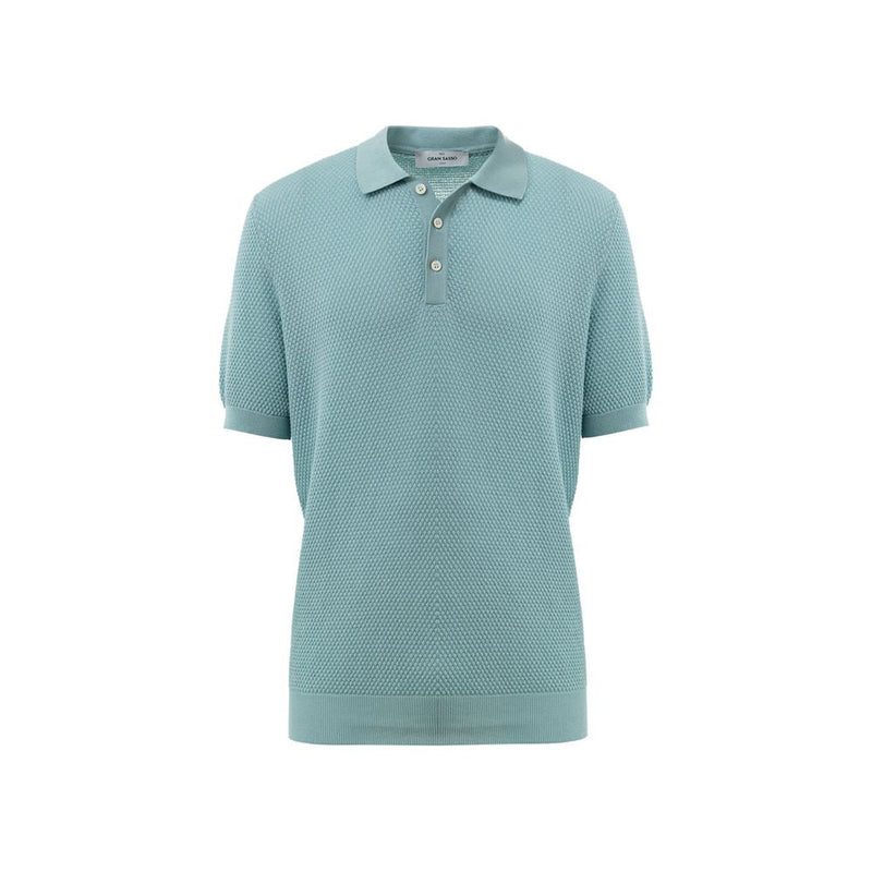Blue Cotton Polo Shirt Gran Sasso